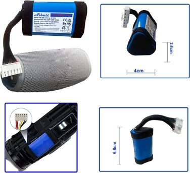 Замінний акумулятор ємністю 7800 мАг для JBL Charge 5, акумулятор для Bluetooth-колонки JBL Charge 5-го покоління, заміна акумулятора JBL GSP-1S3P-CH40, GSP-1S3P-CH4A.