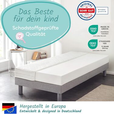 Дитячий матрац Sun Garden 120x200 см H3, сертифікований Oeko Tex 100, матрац для дитячого ліжка, чохол можна прати, оптимальний матрац для дітей, чохол зі стьобаним кліматичним волокном, P1440 ComfortPur 120 x 200 см H3