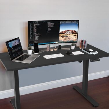 Регульований по висоті письмовий стіл Homall 120x60 см з USB-портом, чорний