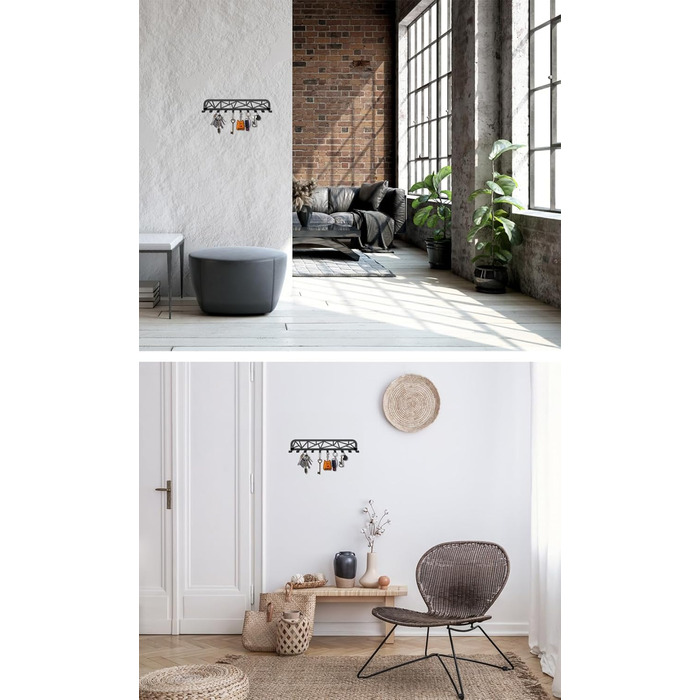 Ключниця сучасна, ключниця настінна, вішалка для ключів з 10 гачками, гачок для ключів, ключниця чорна, ключниця настінна, настінн