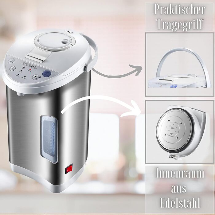 Термопот 5 літрів Ідеально підходить для глінтвейну Диспенсер для гарячої води з нержавіючої сталі Глінтвейн для вина Чайник Диспенсер для води Розповсюджувач Термос Диспенсер для глінтвейну Чайник для заварювання