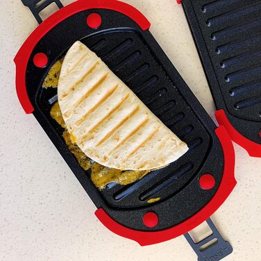 Гриль для мікрохвильової печі Lku, гриль для мікрохвильової печі, сталевий, червоний і чорний, стандарт 25,2 x 14,8 см