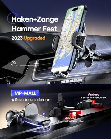Автомобільний тримач мобільного телефону MP-MALL Супер присоска та суперсталевий гачок Оновлення універсальне для диска приладової