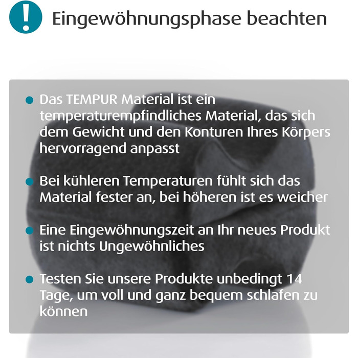 Подушка для ніг TEMPUR з піни з ефектом пам&39яті, опорна подушка для зняття тиску та комфортного положення гомілки, чохол, який можна прати (20 x 54 x 10 см), антрацит
