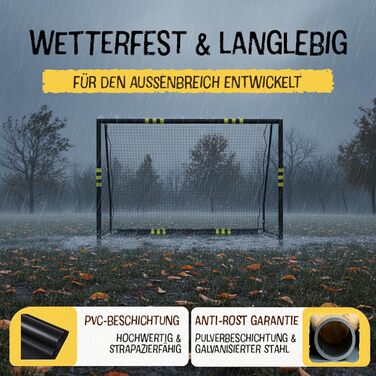 Дитячі футбольні ворота FRIEDO 120x180, 160x240, 200x300 см Сертифіковано CE Стійкі до іржі та атмосферних впливів для саду Футбольні ворота зі стійкою підставкою Преміальні футбольні ворота з стійкою до розривів сіткою Ворота для вулиці XL - 200x300 см