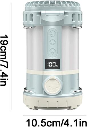 Кемпінговий вентилятор-ліхтар акумуляторний світлодіодний ліхтар цифровий дисплей 3 швидкості практичний кемпінговий ліхтар ідеально підходить для намету на відкритому повітрі, кемпінгу, вентилятор-ліхтар