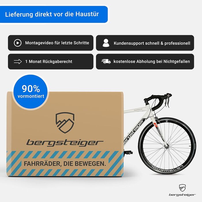 Шосейний велосипед Bergsteiger Tourmalet 28 дюймів, алюмінієвий гравійний велосипед з 14-швидкісними передачами, важить лише 11 кг, гравійний велосипед підходить для чоловіків та жінок зростом від 170 см, білий, 28 дюймів