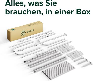 Ліжко Zinus Heidi 140x200 см - Висота 31 см з місцем для зберігання під ліжком - Металевий каркас ліжка-платформи з узголів&39ям та ізніжжям - Білий 140 x 200 см