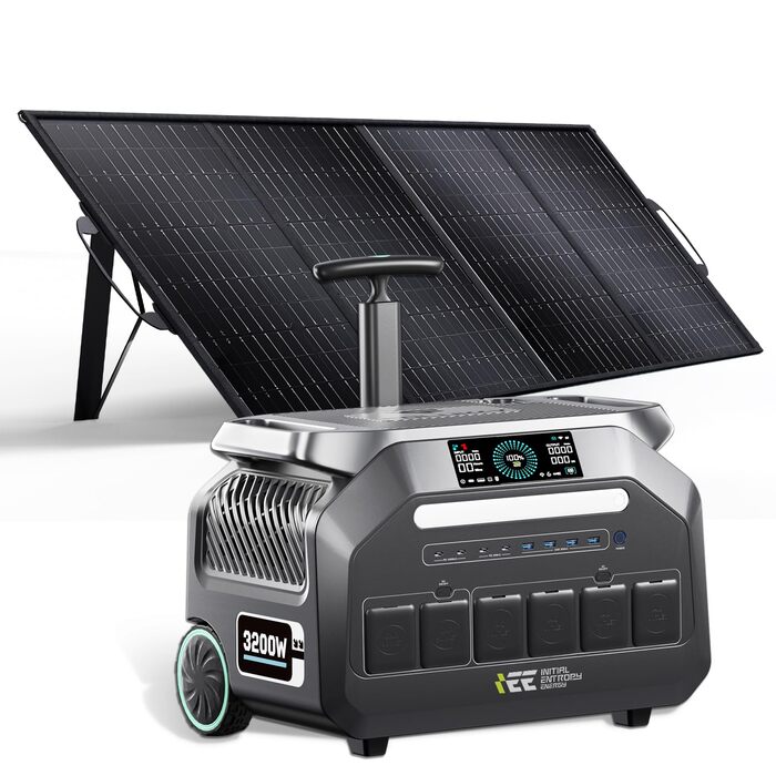 Портативна електростанція IEEE 3200 Вт P3200 із сонячною панеллю 400 Вт, сонячним генератором 2048 Втгод, акумулятором LiFePO4, швидкою зарядкою 1 год, додатком, 16 портів, портативна електростанція для кемпінгу, кемпер P3200400 Вт