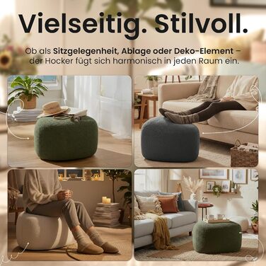 Овальний стілець CLP Alfrisa, м&39який стілець з плюшевою тканиною, м&39яка підставка для ніг для вітальні та спальні, міцний дерев&39яний каркас, колір темно-зелений