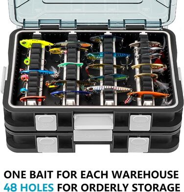 Набір рибальських снастей, 2 предмети, 23x16x5 см, коробка для снастей зі знімними перегородками, коробки для рибальських снастей для твердих приманок, плаваючих приманок, приманок для морської форелі (зелений пластик)