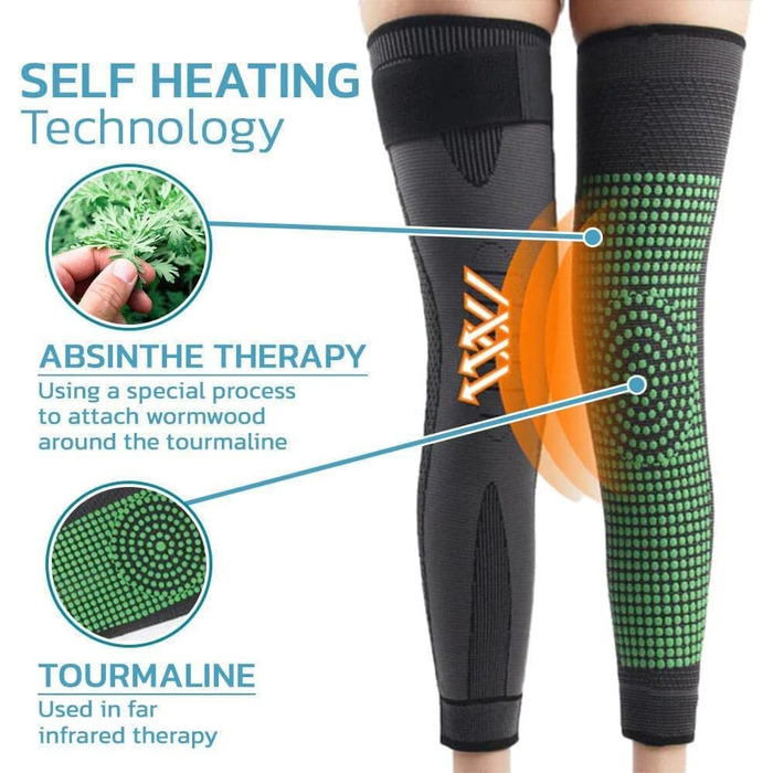 И Reduefast Acupressure Detoxing & Shaping Kneepads - наколінники для акупунктури Kneeka з самонагріванням коліна турмалінові акупунктурні наколінники з самонагріванням коліна ефективна допомога при схудненні (2XL, зелені), 2 шт.