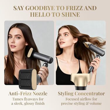 Фен-стайлер BarberBoss з іонізацією та ефектом anti-frizz, складаний багатофункціональний фен і плойка з високошвидкісним двигуном для швидкого сушіння та укладки, дорожній набір QR-8850