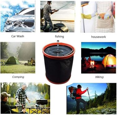 Складане відро, складне відро Oxford 2000D - підходить для кемпінгу, спорту на свіжому повітрі, домашнього використання, миття автомобіля - відро для води об&39ємом 12 л
