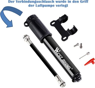 Міні-велосипедний насос для всіх типів вентилів LEBEXY