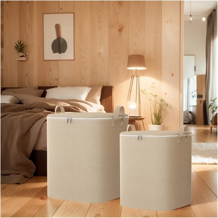 Секційний пакет для зберігання одягу об&39ємом 110/140 літрів, складний органайзер для шафи на блискавці та з посиленими ручками для одягу, ковдр та постільної білизни (140 л), 3-