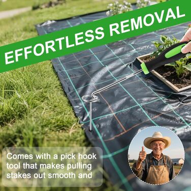 Садових кілочків з гачками для щіток, 15,2 см, 9 калібру, оцинковані садові кілочки, міцні ґрунтові кілочки для бар&39єру від бур&39янів, тканини для трави, рослинного покриву та садівництва на відкритому повітрі, 150