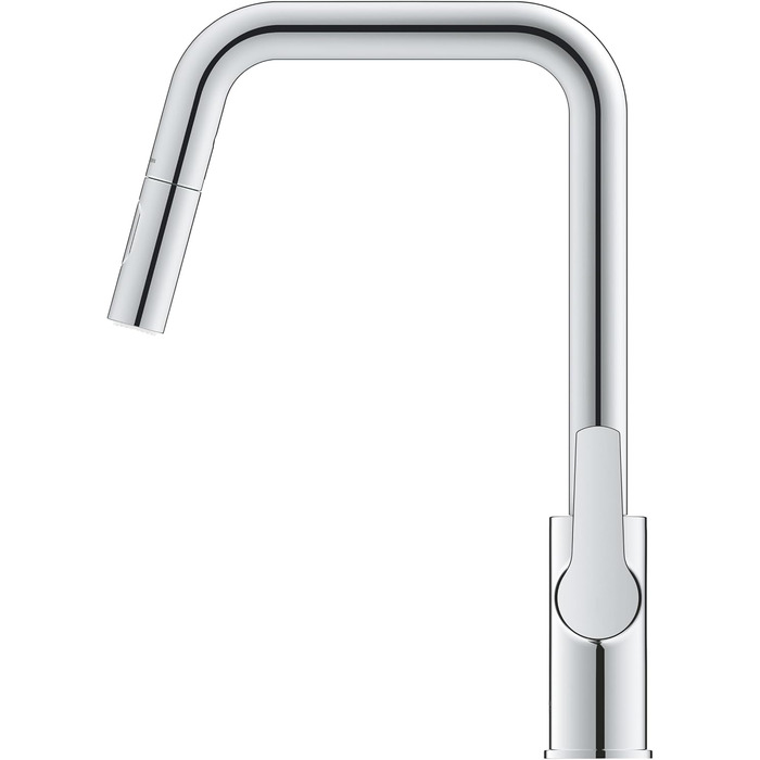Кухонний змішувач GROHE Start, 2 режими струменя (висувний вилив, поворот на 360, економія води завдяки обмежувачу витрати, монтаж без інструментів), хром, 30631000