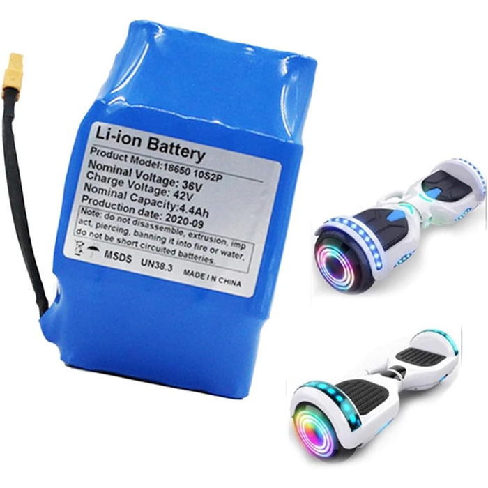 Запасний літієвий акумулятор для ховерборда 36V 4400mAh, 36V 10S2P для електричного велосипеда, високоємний довговічний акумулятор для електричних велосипедних ховербордів з роз&39ємом XT60 36V 4.4Ah