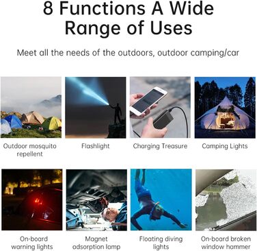 Магнітний кемпінговий ліхтарик RiToEasysports, акумуляторний світлодіодний ліхтарик для намету з 6 режимами, магнітна адсорбція для наметів, шаф, підвалів тощо (T-30)