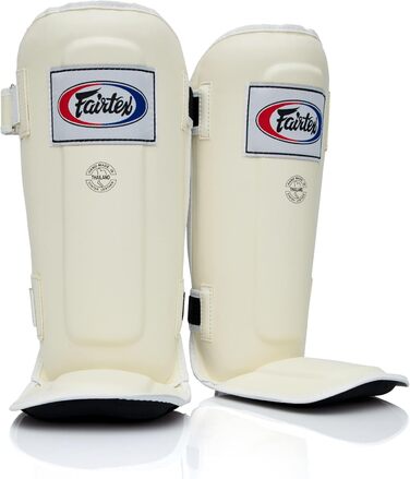 Щитки для гомілок Fairtex SP3 Muay Thai для чоловіків, жінок та дітей Тренування змішаних бойових мистецтв Висока якість, легкість та міцність Уникайте використання щитків під час тренувань Білий, розмір M