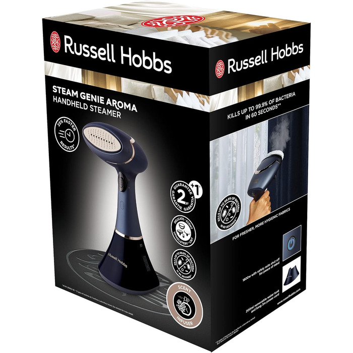 Паровий випрямляч Russell Hobbs переможець тесту Парова праска Multi Steam Genie Pro Aroma (1800 Вт, 32 г/хв пари, в комплекті 3 н