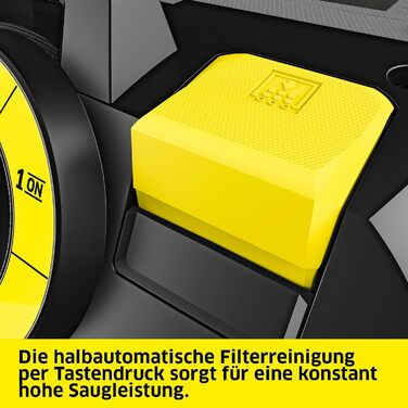 Пилoсос KRCHER NT 30/1 Ap L для вологого та сухого прибирання, потужність 1380 Вт, пластиковий контейнер 30 л, шланг 2.5 м, фільтр для плоских складок, насадки для підлоги та щілин, клас пилу L, клас захисту II