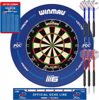 Професійна щетинна мішень для дартсу WINMAU Blade 6 - Офіційна специфікація турніру. Набір Blade 6 PDC.