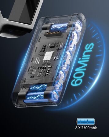 Акумуляторний пилосос GOLDEGGS 45000 Па/550 Вт, акумуляторний пилосос до 60 хвилин роботи, акумуляторний пилосос з розумним сенсор