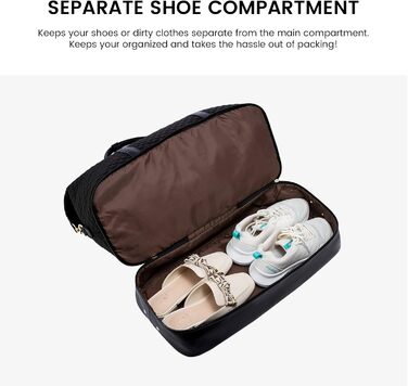 Жіноча дорожня сумка Sucipi, сумка для вихідних, сумка для лікарні, сумка для пологів, сумка для мами, велика водонепроникна спортивна сумка, дорожня сумка з відділенням для взуття та вологим відділенням для авіаподорожей, тренажерний зал, кемпінг, чорний