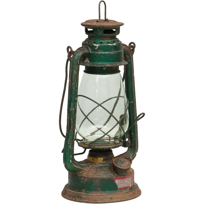 Антикварний металевий олійний ліхтар Biscottini Д15,5 x Ш15,5 x В32,5 - Центральна композиція - Домашній декор - Ліхтар у стилі шеббі-шик - Кемпінг