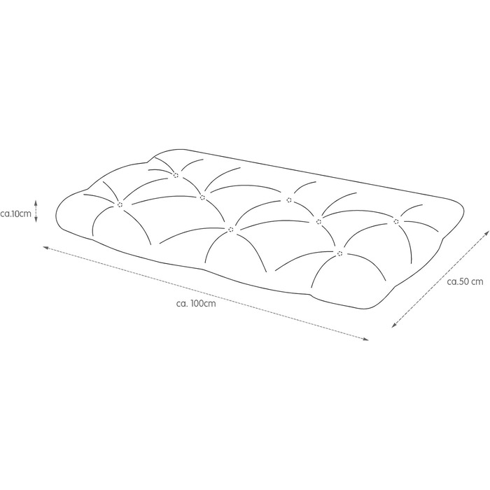 Подушка для лавки Herlag Venezia 100x50x10см Подушка для сидіння Антрацит Садова лавка Відкрита подушка Лавка Лавка/Голлівудські гойдалки/Садові меблі 100 x 50 см Антрацит