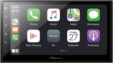 Дюймовий 2-DIN медіа-ресивер з Apple CarPlay, Android Auto, DAB і Bluetooth Single, 250DAB, 6,8-