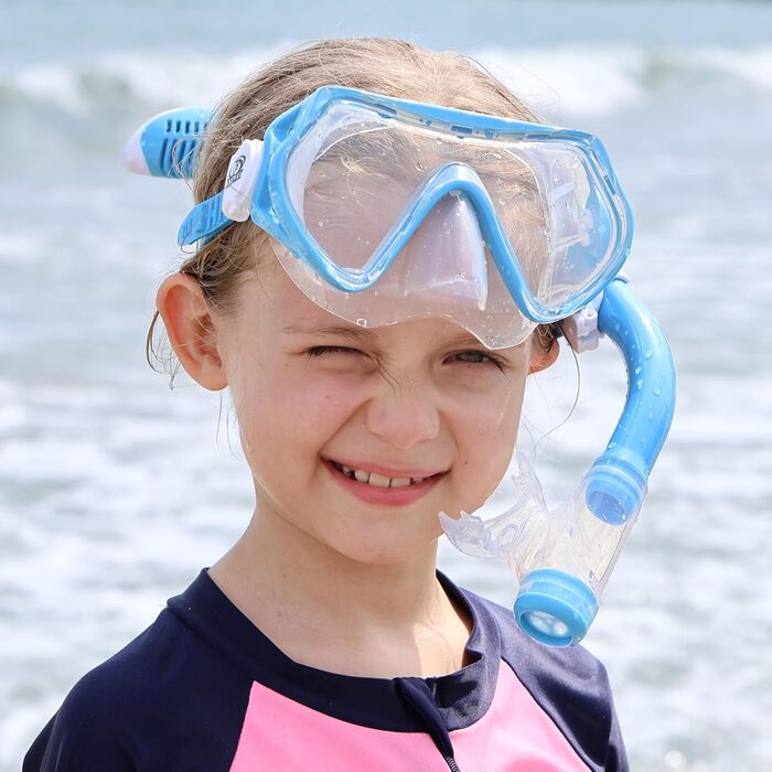 Дитяча маска для дайвінгу Findway, дитяча маска для плавання, маска для пірнання з трубкою для хлопчиків, дівчаток та підлітків, маска для дайвінгу з кришкою для носа, панорамна HD-маска 180, захист від запотівання, захист від протікання для дітей 4-16 ро