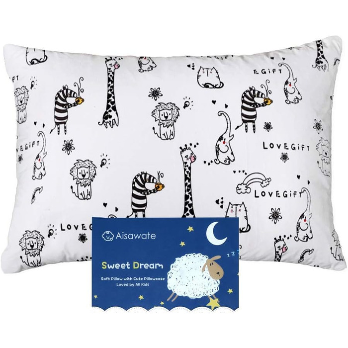 Подушка для немовлят Aisawate з наволочкою - 33x45 см М'яка дитяча подушка з органічної бавовни для сну - Дитяча подушка для немов