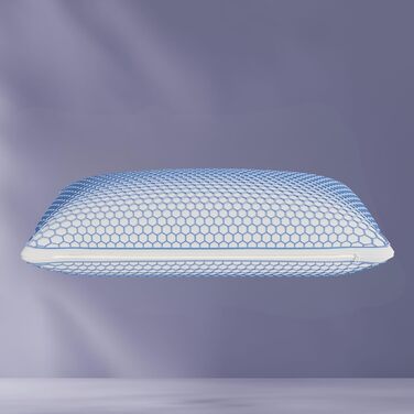 Підтримуюча подушка Emma Elite 70x40 см Ергономічна подушка з регульованою висотою та охолоджувальним чохлом AirGrid Дихаюча подушка з піни з памяттю форми з чохлом, який можна прати, для всіх положень сну Elite 70 x 40 x 12 см