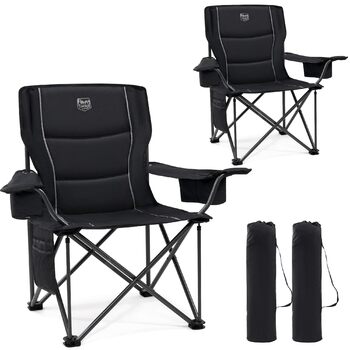 Складаний кемпінговий стілець TIMBER RIDGE, 2 шт., вантажопідйомність 200 кг, великий, ширина сидіння 63 см, зручний м&39який складний стілець з ізольованою сумкою-холодильником, кемпінговий стілець, складний стілець, садовий стілець, стілець для риболовл