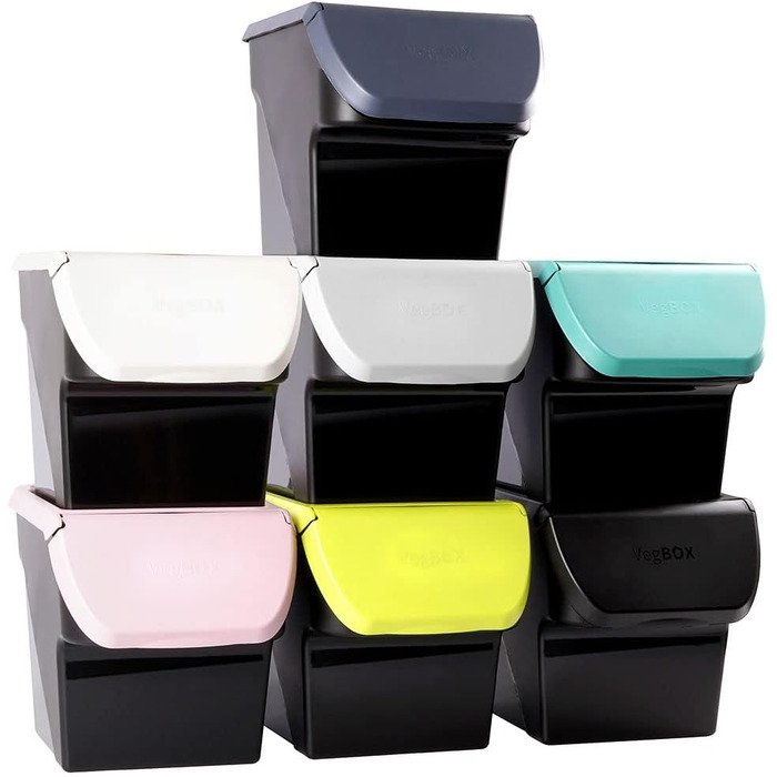 Контейнери для зберігання Vilde, контейнери для картоплі, контейнери для цибулі, контейнери для овочів, 13 л, комплект з 2 шт. , сірий, антрацит