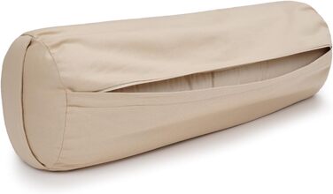 Йогабокс Йогаболстер, регіонального виробництва, для Інь-йоги, Ø22 см, йога-рол з гречаною лушпинням, чохол, що прається, зі 100 бавовни, йога-рол для відновлювальної йоги, пісок