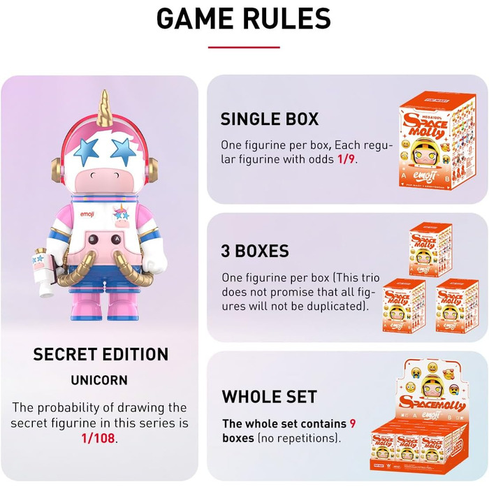 Космічна Моллі 100 Емодзі серія Фігурка Аніме Фігурки Колекційні Фігурки Колекційна Мистецтво Іграшка Фігурки Подарунок 100 Емодзі 22,9 сантиметра