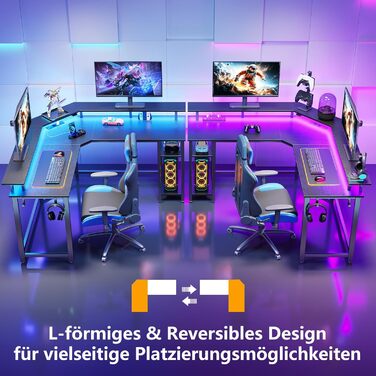 Г-подібний стіл Rolanstar, 134,5 x 117,5 x 86,9 см, метал / дерево, чорний