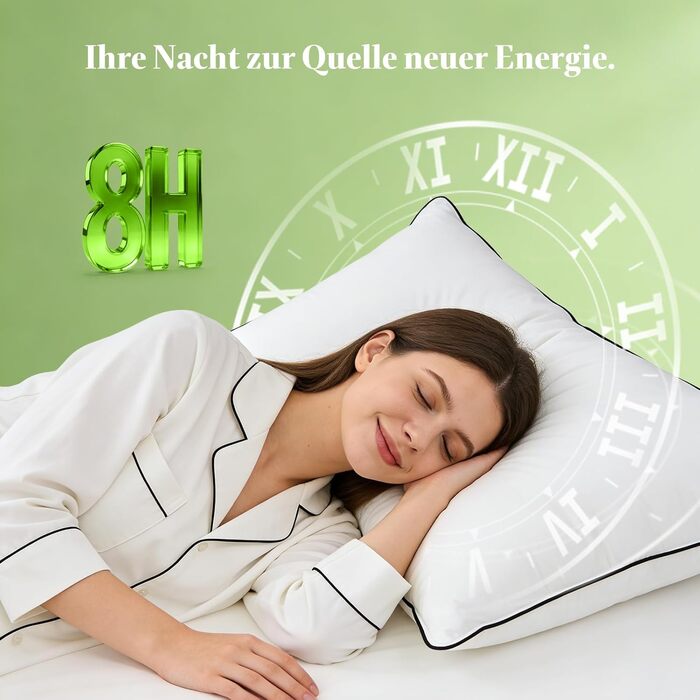 Пухові подушки преміум-класу APSMILE 40x80 (2 шт.) Зовнішній наповнювач 90 білого пуху Внутрішній наповнювач суміш пера Ергономічний дизайн для максимального комфорту Чохол з м&39якої органічної бавовни Вага наповнювача 730 г кожна, 40x80 см (2 шт.), біли