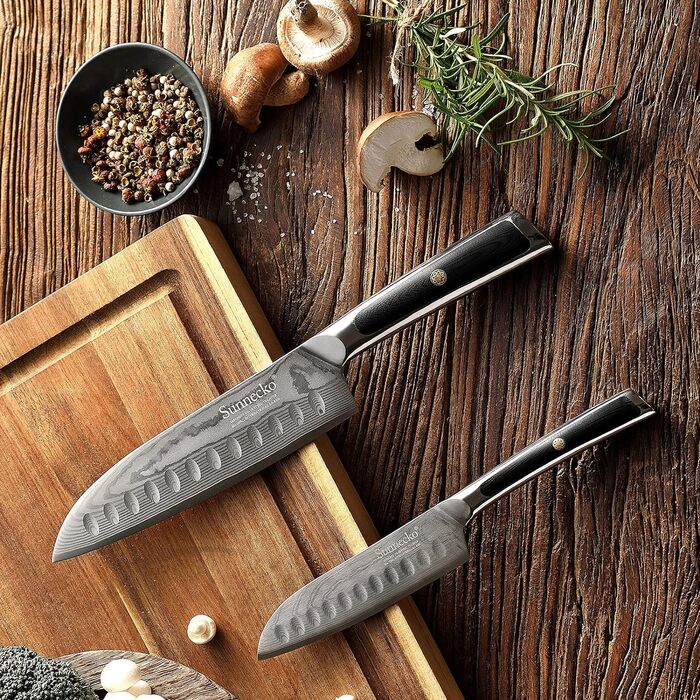 Ніж Сантоку 18 см Дамаський кухонний ніж - Дамаський ніж, гострий кухарський ніж, японський VG-10 з серцевиною & 73-шаровим лезом