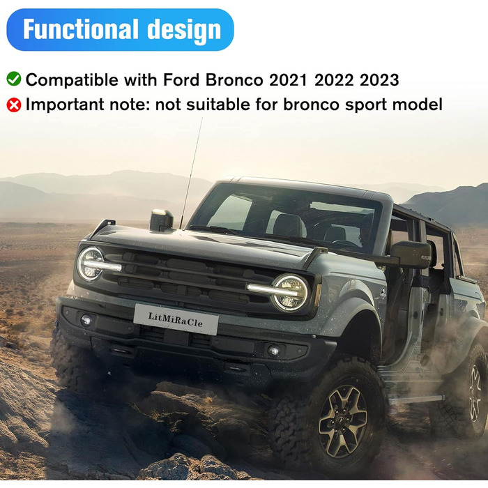 Органайзер для багажника Ford Bronco 4-дверний (2021-2023), ліва бічна коробка, матове чорне покриття