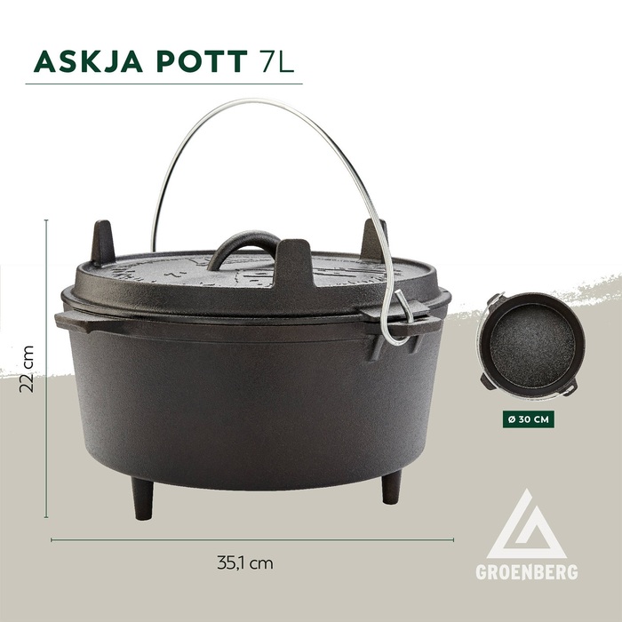 Казан з кришкою Groenberg Askja Pot 30 cm / 7 L Black (266017)