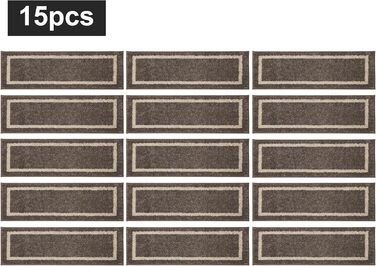 М&39які дерев&39яні сходинки, сходові доріжки для дітей та собак, 100 поліестер, основа з TPE, коричневі, квадратні, 71,1 x 22,9 см, 15 шт.