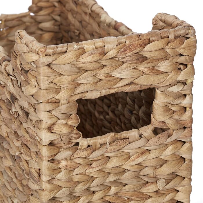 Стійка для газет Relaxdays, водяний гіацинт, висота та ширина 25 x 34,5 x 15,5 см, плетений тримач для документів, органайзер, натуральний колір