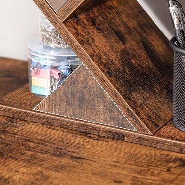 Книжкова полиця HOOBRO, окремостояча полиця з 4 полицями, дерев&39яна полиця для DVD, деревоподібна, металевий каркас, для вітальні, кабінету, дитячої кімнати, вінтажний коричневий EBF04SJ01G1 34 x 20 x 71 см темно-коричневий чорний