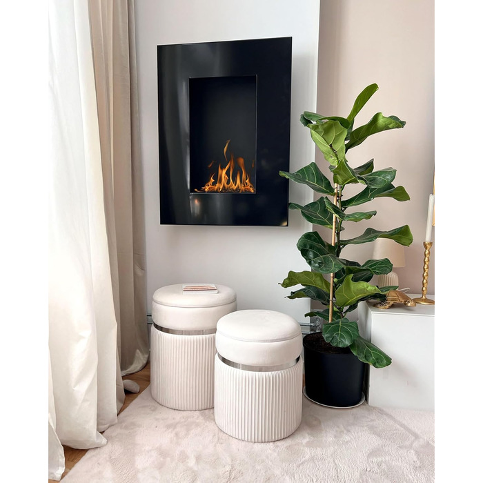 Пуф Beliani з місцем для зберігання, круглий оксамитовий, білий, комплект з 2 предметів, пуф Glamour Camdenton