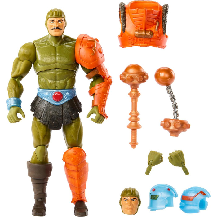 Майстри Всесвіту Masterverse New Eternia Man-At-Arms фігурка, 30 рухомих суглобів, змінні голова, руки і дубина, іграшка MOTU, HYC48